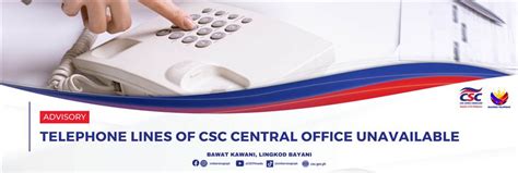 Advisory on CSC Central Office Telephone Lines.